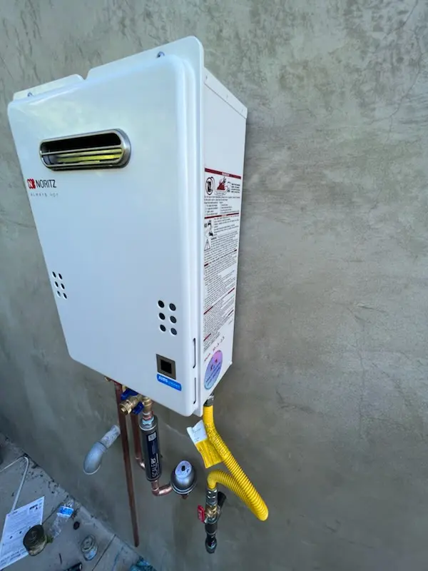 Tankless water heater installation for Unity Ridge homes